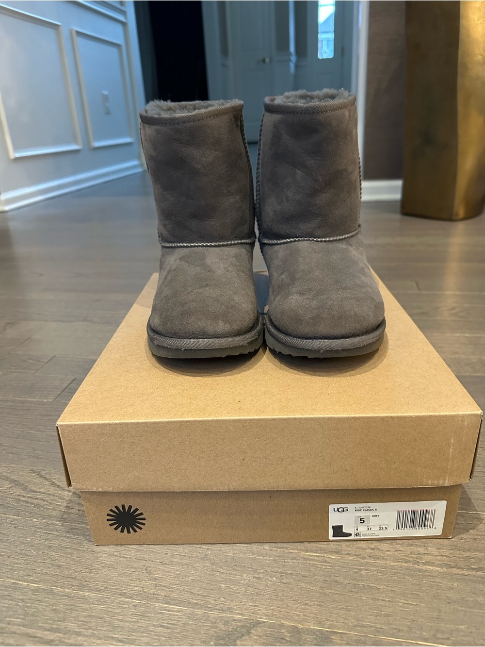 UGG Classic Short Boot in Charcoal Gray Suede